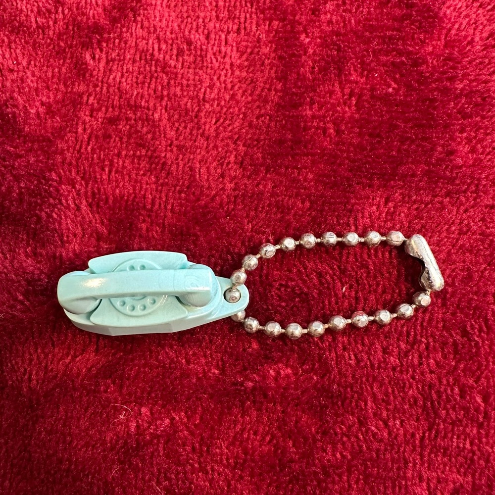 Vintage Bell System Princess Phone Keychain Aqua Blue‎ Rotary Advertising Promo